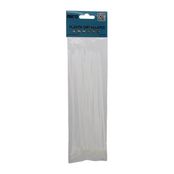 25'li Cırt Kelepçe - Plastik - Beyaz Renk - Kablo Bağı 