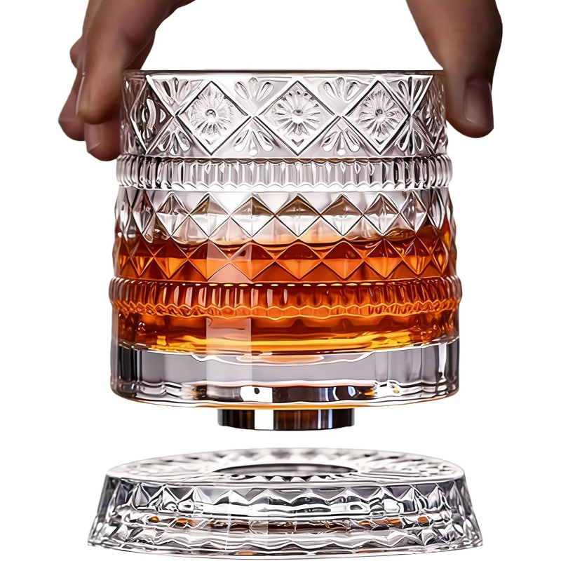 360 Derece Dönen Bardak - 280 ml - Kristal Cam 