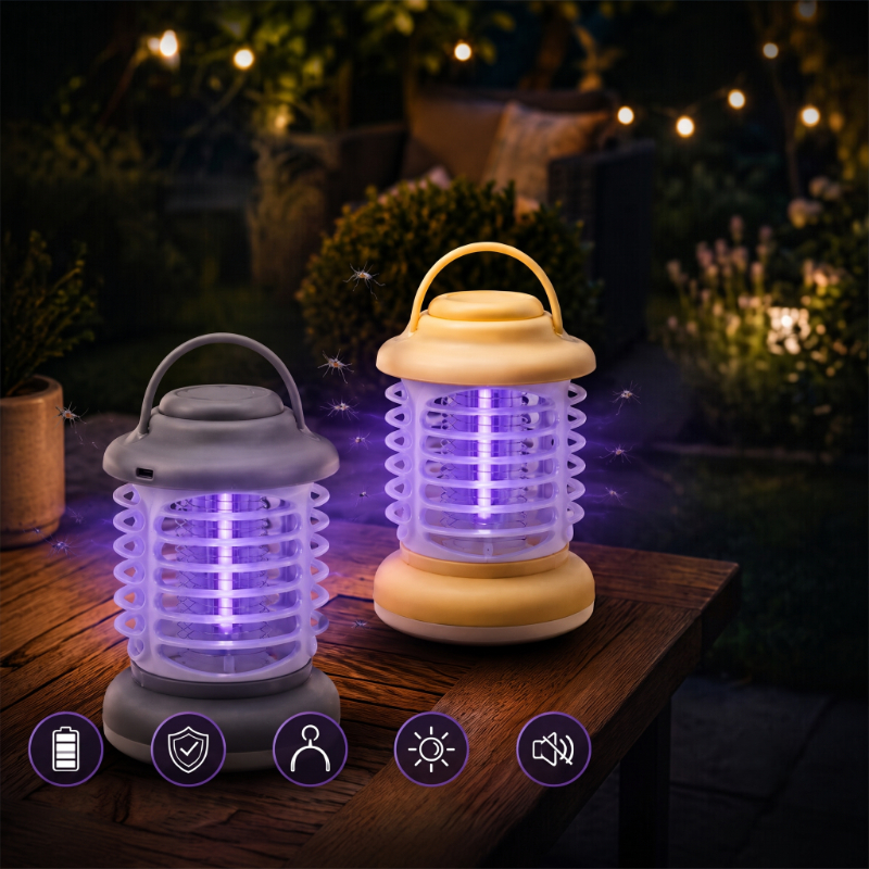 360° Korumalı UV Işıklı Sinek Kovucu - Kamp Tipi - Şarjlı Fener 360° Korumalı UV Işıklı Sinek Kovucu - Kamp Tipi - Şarjlı Fener