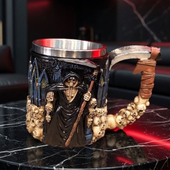 3D İskelet Tasarımlı - Paslanmaz Çelik İçli - Gotik Kupa Bardak 3D İskelet Tasarımlı - Paslanmaz Çelik İçli - Gotik Kupa Bardak