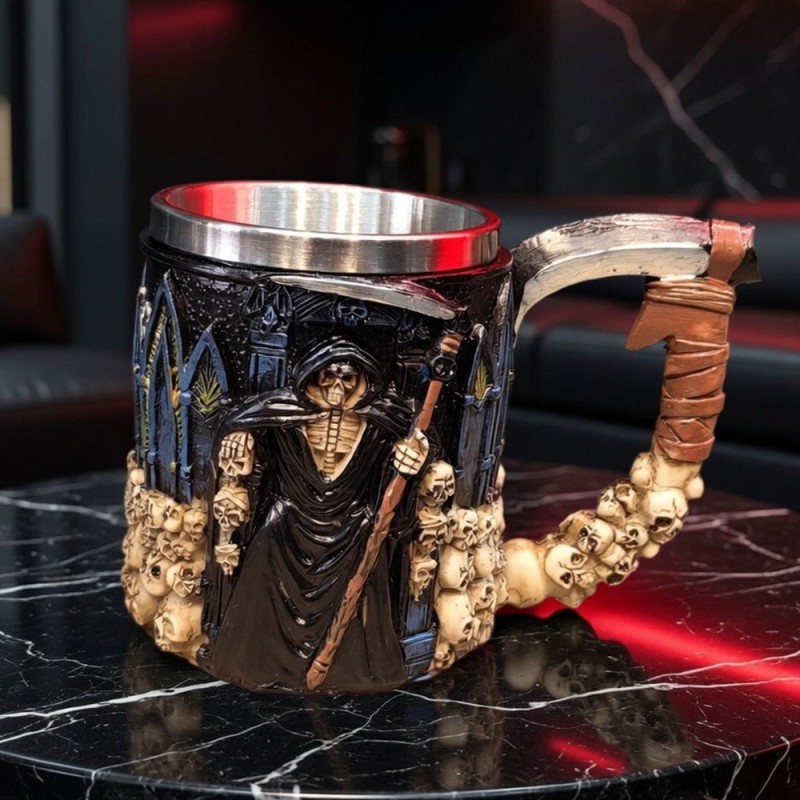 3D İskelet Tasarımlı - Paslanmaz Çelik İçli - Gotik Kupa Bardak 3D İskelet Tasarımlı - Paslanmaz Çelik İçli - Gotik Kupa Bardak