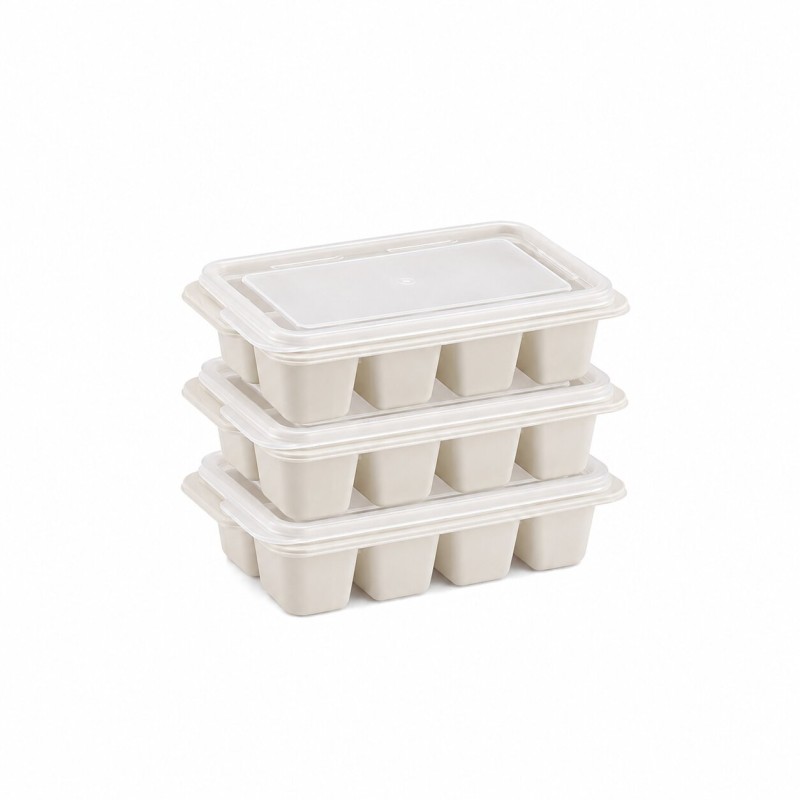 3'lü Mini Buz Kalıbı - Küp Şekilli - Kapaklı - Plastik 3'lü Mini Buz Kalıbı - Küp Şekilli - Kapaklı - Plastik