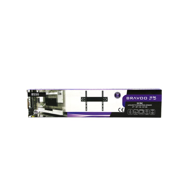 50 İnç ve 27 İnç - 50 İnç Sabit TV Askı Aparatı - LCD LED TV Uyumlu - 56-127 cm 50 İnç ve 27 İnç - 50 İnç Sabit TV Askı Aparatı - LCD LED TV Uyumlu - 56-127 cm