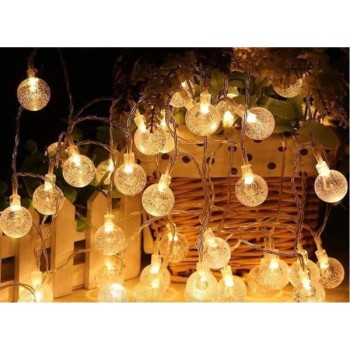 5m 28 Led Kristal Top Gün Işığı Şeffaf Kablo Fişli Eklemeli 5m 28 Led Kristal Top Gün Işığı Şeffaf Kablo Fişli Eklemeli