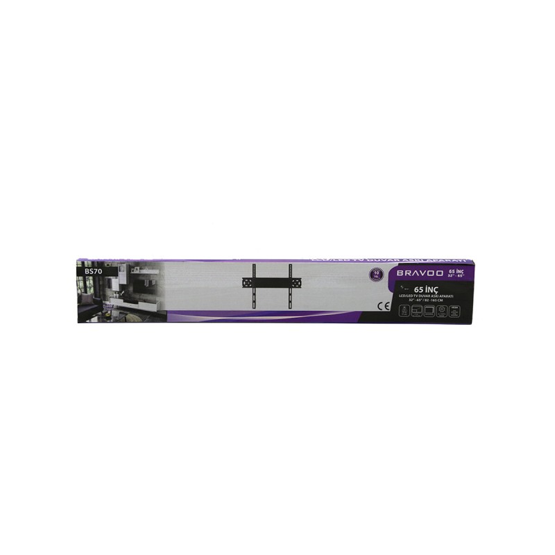  65 İnç ve 32 İnç - 65 İnç Sabit TV Askı Aparatı - LCD LED TV Uyumlu -  82-165 cm