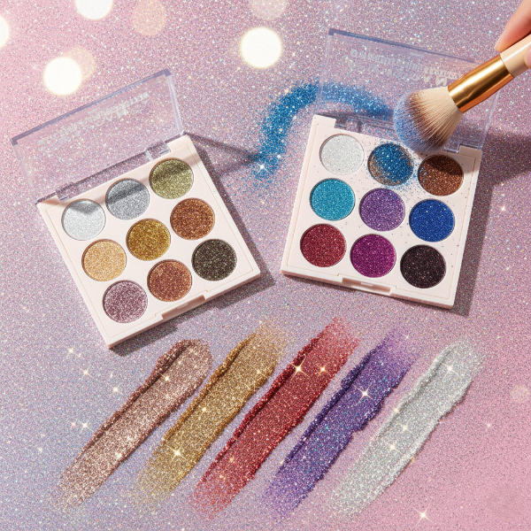 9 Renk Glitter Diamond Far Paleti - 2'li Set 9 Renk Glitter Diamond Far Paleti - 2'li Set