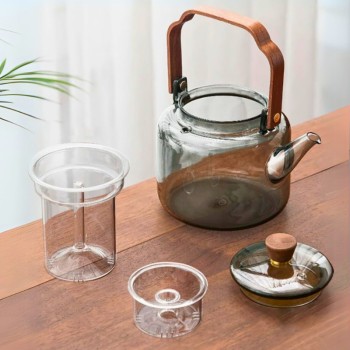 Akasya Saplı Demlik - 1200 ml - Borosilikat Cam Akasya Saplı Demlik - 1200 ml - Borosilikat Cam