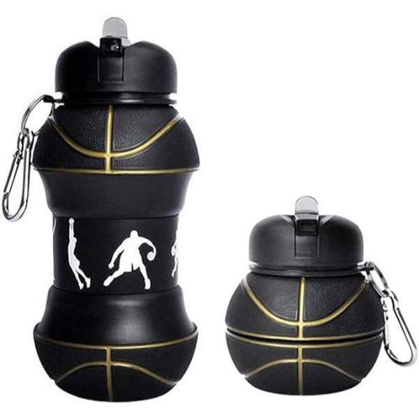 Basketbol Topu Tasarımlı Akordiyon Su Şişesi 