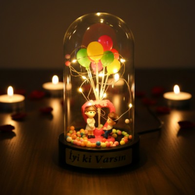 Biblolu Balonlu Ledli Fanus Biblolu Balonlu Ledli Fanus