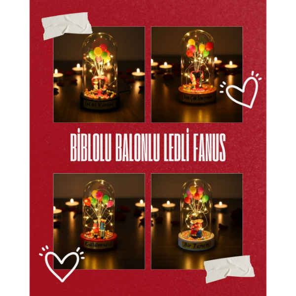 Biblolu Balonlu Ledli Fanus Biblolu Balonlu Ledli Fanus