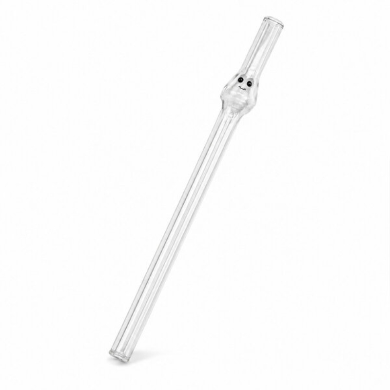 Cam Pipet - Yüz Figürlü Tasarım - 20 cm Cam Pipet - Yüz Figürlü Tasarım - 20 cm