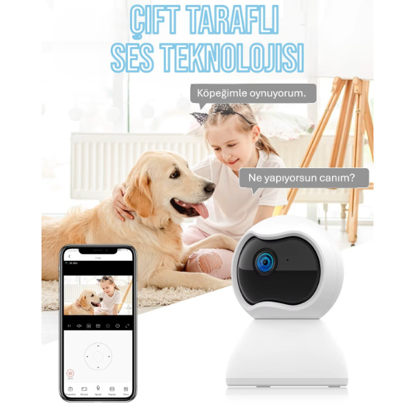 Çift Taraflı Ses Özellikli Wi-Fi Kamera Çift Taraflı Ses Özellikli Wi-Fi Kamera