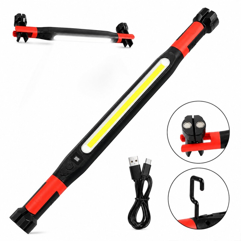 Çok Amaçlı LED Çalışma Lambası - Mıknatıslı - Dijital Gösterge - Type-C Şarj - Kanca Askılı Çok Amaçlı LED Çalışma Lambası - Mıknatıslı - Dijital Gösterge - Type-C Şarj - Kanca Askılı