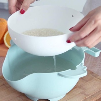 Çok Fonksiyonlu Salata Aparatı - Süzgeçli Doğrayıcı Kase Çok Fonksiyonlu Salata Aparatı - Süzgeçli Doğrayıcı Kase