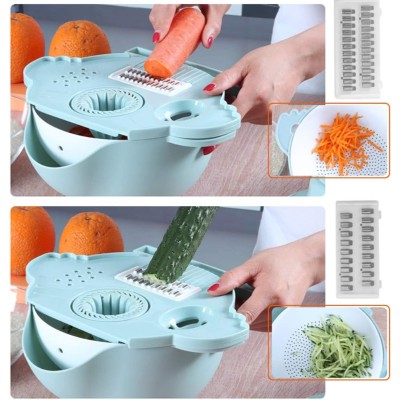 Çok Fonksiyonlu Salata Aparatı - Süzgeçli Doğrayıcı Kase 