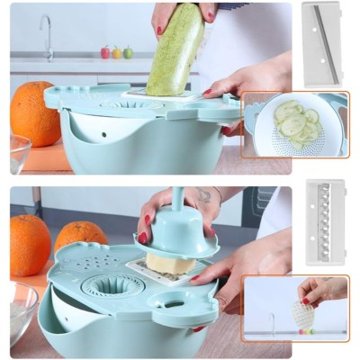Çok Fonksiyonlu Salata Aparatı - Süzgeçli Doğrayıcı Kase 