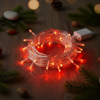 Damla Uçlu Kırmızı Dekoratif Işık 10 Metre 100 LED Damla Uçlu Kırmızı Dekoratif Işık 10 Metre 100 LED