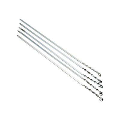 Dar Yassı Mangal Şişi - Burgulu Tasarım - 60 cm - Tavuk ve Kanat İçin