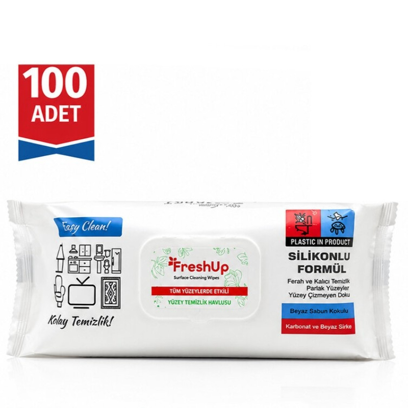 Genel Yüzey Temizlik Havlusu - 100'lü Paket - Beyaz Sabun Kokulu Islak Mendil Genel Yüzey Temizlik Havlusu - 100'lü Paket - Beyaz Sabun Kokulu Islak Mendil