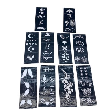 Karışık Desenli Tüp Kına Şablonu - 10'lu Paket - 8x20 cm