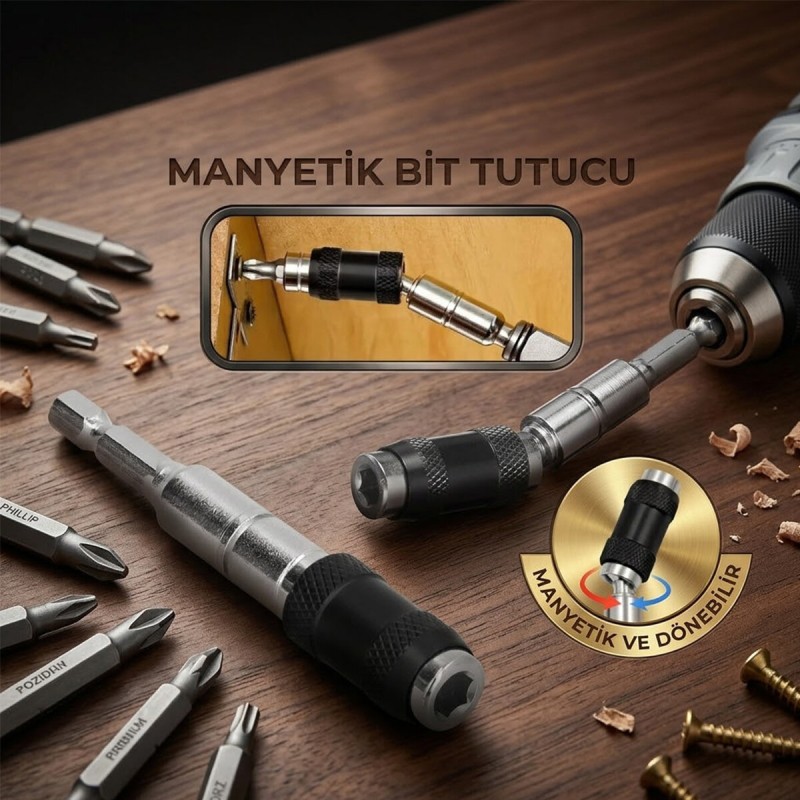 Manyetik Bit Tutucu - Mafsallı - Döner Başlık Manyetik Bit Tutucu - Mafsallı - Döner Başlık