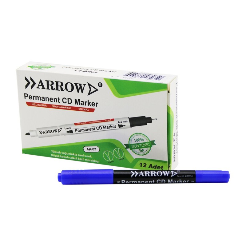Mavi CD Kalemi - 2 Uçlu - Marker - 1 mm ve 0.4 mm Mavi CD Kalemi - 2 Uçlu - Marker - 1 mm ve 0.4 mm