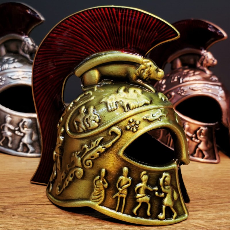 Metal Dekoratif Şövalye Miğferi - Tarihi Tasarım - 10x5 cm 
