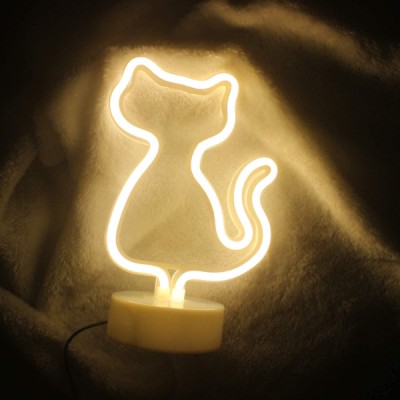 Neon Işıklı Kedi Tasarımlı Lamba Neon Işıklı Kedi Tasarımlı Lamba
