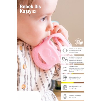 Pembe Bebek Silikon Diş Kaşıyıcı Pembe Bebek Silikon Diş Kaşıyıcı
