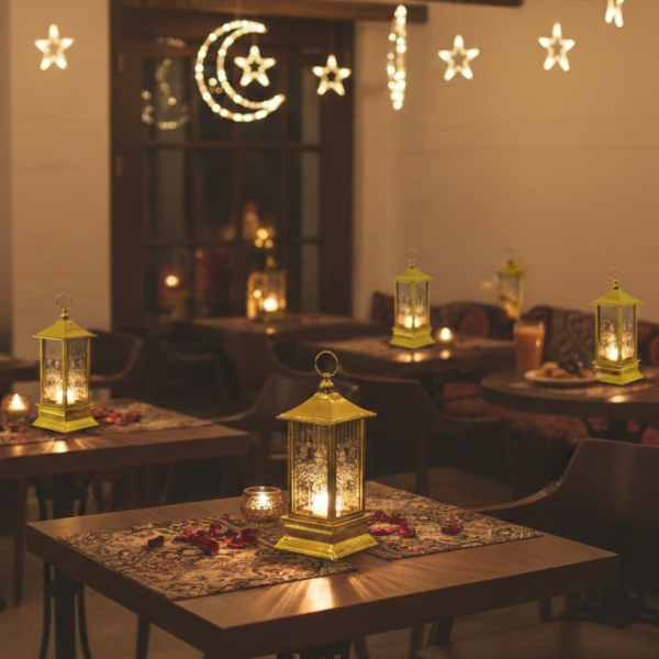 Ramazan Temalı Gold Kare Kubbe LED Lamba Ramazan Temalı Gold Kare Kubbe LED Lamba