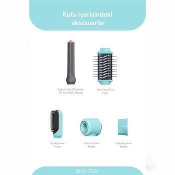 Sinbo Air Brush Saç Şekillendirme Cihazı - 5 Başlıklı - Mavi Renk Sinbo Air Brush Saç Şekillendirme Cihazı - 5 Başlıklı - Mavi Renk