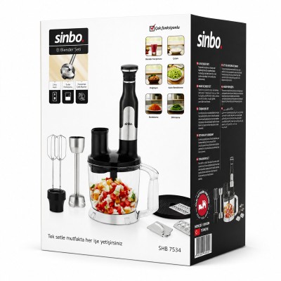 Sinbo El Multi Blender Seti - 2 Litre Hazneli - Paslanmaz Çelik Bıçaklı 