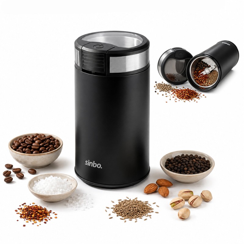 Sinbo Kahve ve Baharat Öğütücü Makine - 50 gr Çelik Hazne - 2 Bıçaklı 