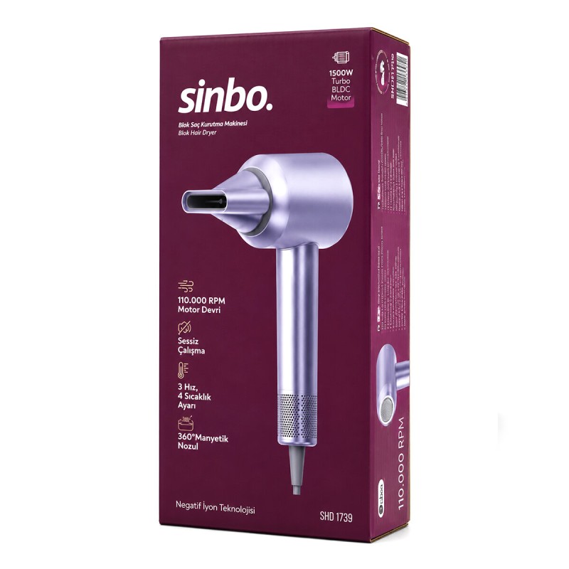 Sinbo Saç Kurutma ve Şekillendirme Makinesi - Mavi Renk - BLDC Turbo Motor Sinbo Saç Kurutma ve Şekillendirme Makinesi - Mavi Renk - BLDC Turbo Motor