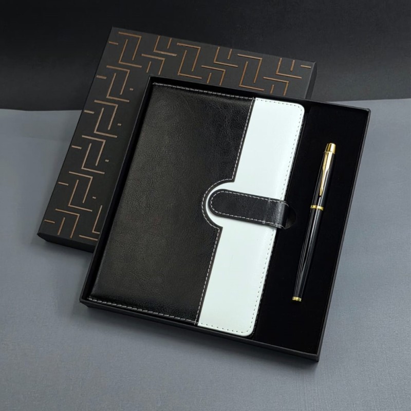 Siyah Beyaz Renkli Tarihsiz Ajanda Defter Ve Metal Roller Kalem Seti Siyah Beyaz Renkli Tarihsiz Ajanda Defter Ve Metal Roller Kalem Seti