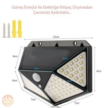 Solar Bahçe Aydınlatma Lambası 100 Led