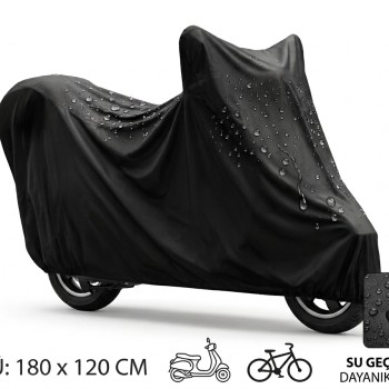 Su ve Toz Geçirmez Motosiklet ve Scooter Koruma Brandası 180x120 cm