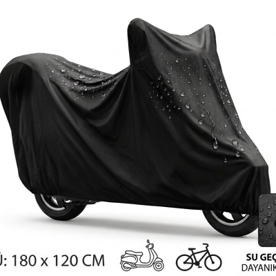 Su ve Toz Geçirmez Motosiklet ve Scooter Koruma Brandası 180x120 cm