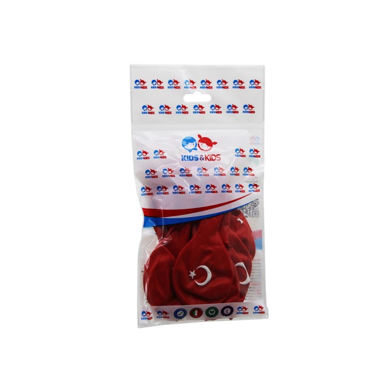 Türk Bayrağı Desenli Balon - 10'lu Paket Türk Bayrağı Desenli Balon - 10'lu Paket