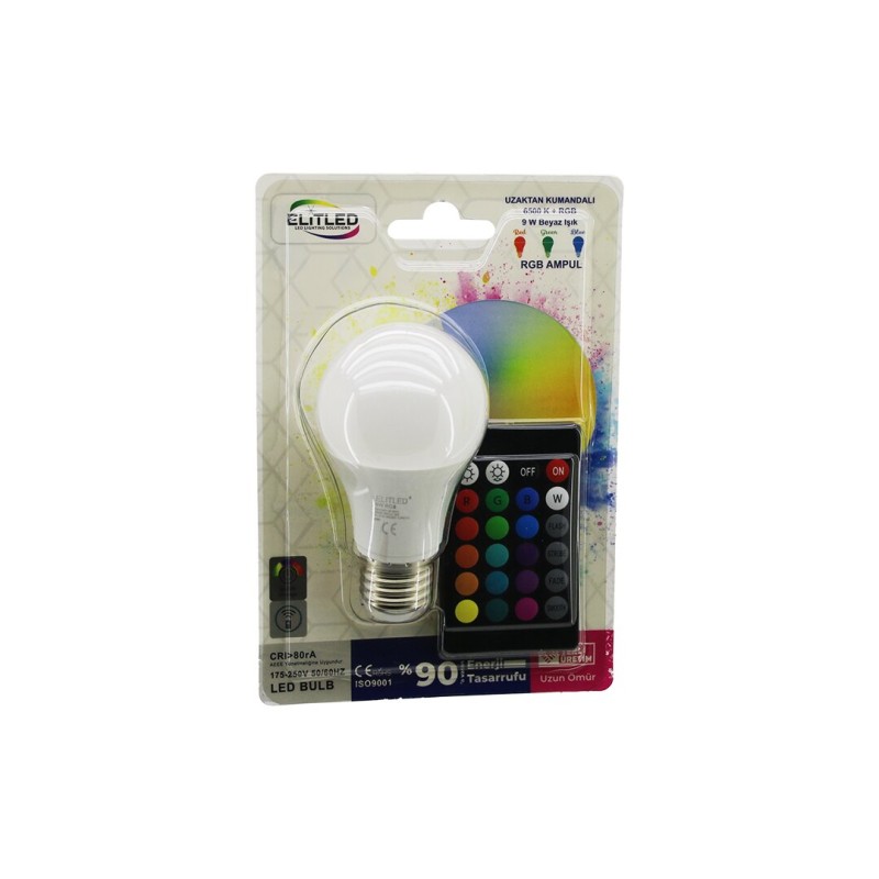 Uzaktan Kumandalı Led Ampul - RGB Renkli - E27 Duy Uzaktan Kumandalı Led Ampul - RGB Renkli - E27 Duy