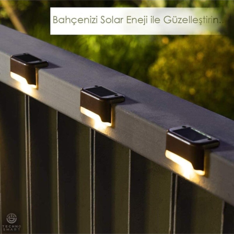 WaterProof Solar Merdiven Lambası 4 Adet WaterProof Solar Merdiven Lambası 4 Adet