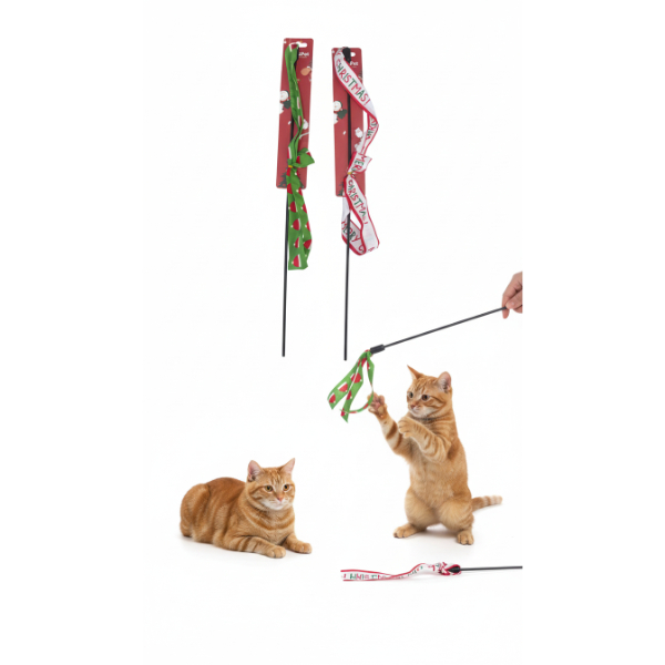 Yılbaşı Temalı Kedi Oyun Oltası Yılbaşı Temalı Kedi Oyun Oltası